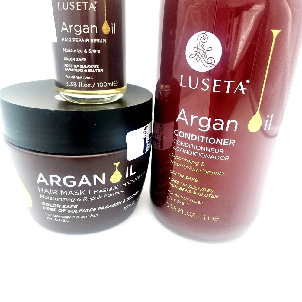 Luseta‎ Argan Oil Conditioner, Hair Mask & Repair Serum Set – Nourishing 3 Pack